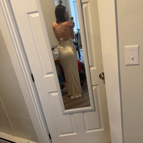 NWT Shona Joy La Lune Lace Back Maxi Dress Cream - Picture 4 of 4